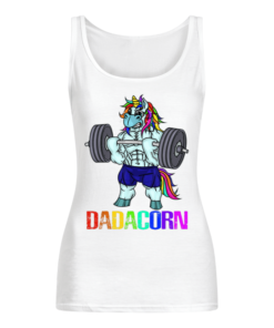 Dadacorn Manly Unicorn Weightlifting Muscle Father Rainbow Dadacorn Women's Tank Top