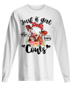 Cute Heifer Cow Gift for Girl Kid Just A Girl Who Loves Cows Men's Long sleeved