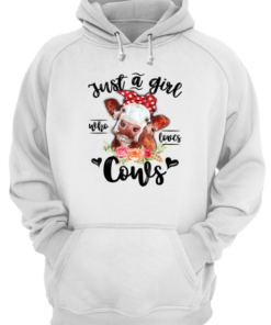 Cute Heifer Cow Gift for Girl Kid Just A Girl Who Loves Cows Unisex Hoodie