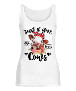 Cute Heifer Cow Gift for Girl Kid Just A Girl Who Loves Cows Women's Tank Top