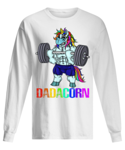 Dadacorn Manly Unicorn Weightlifting Muscle Father Rainbow Dadacorn Men's Long Sleeved