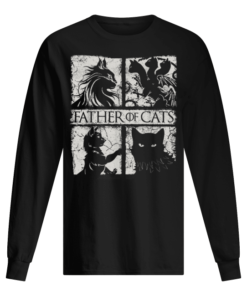 Father of Cats Shirt Cat Lovers Cat Dad Gift Men's Long Sleeved