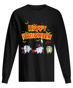 Happy Halloween Shirt Funny Dental Costume Gift Men's Long Sleeved