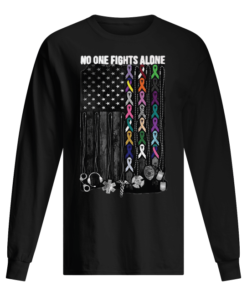 No one fights alone Breast Cancer Awareness Men's Long Sleeved