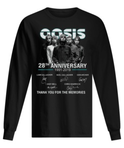 Oasis 28th Anniversary 1991-2019 Thank You For The Memories Men's Long Sleeved