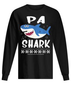 Pa Shark Doo Doo Doo Fathers Day For Husband Men's Long Sleeved