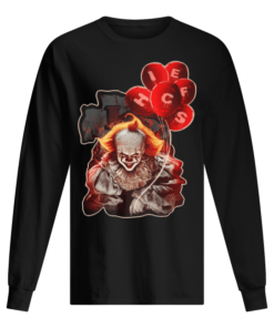 Pennywise It holding balloon Kansas City Chiefs Men's Long Sleeved