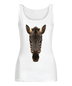 Realistic Looking Zebra Face Zoo Animals Dress Up Costume Women's Tank Top