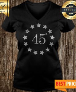 45 Squared Betsy Ross Flag Merican Version V-neck