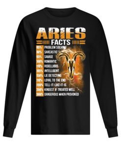 Aries Facts Problem Solving Sarcastic Savage Men's Long Sleeved