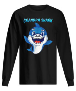 Grandpa Shark Daddy Shark Blue Shark Men's Long Sleeved