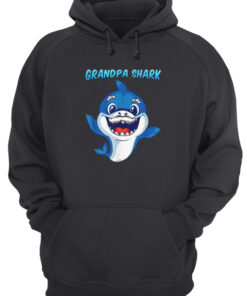 Grandpa Shark Daddy Shark Blue Shark Unisex Hoodie