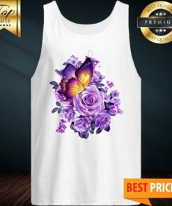 Butterfly Purple Flowers Classic Tank Top