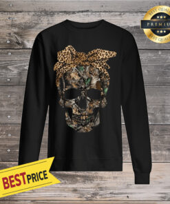 Deer Hunting Camouflage Skull With Leopard Bandana Shirt By Sweatshirt