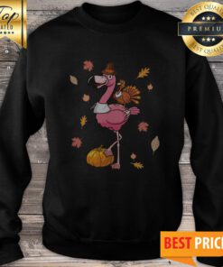 Flamingo And Chicken Autumn Pumpkin Classic Sweatshirt