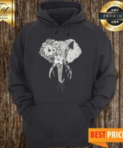 Illustration Elephant With Flower Keys Hoodie