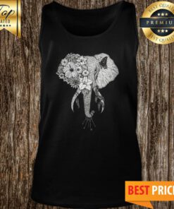 Illustration Elephant With Flower Keys Tank Top