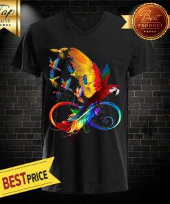 Illustration Parrot Feather Hanes V-neck