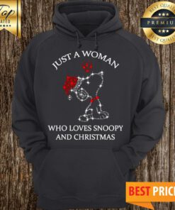 Just A Women Who Loves Snoopy And Christmas Twinkle Hoodie