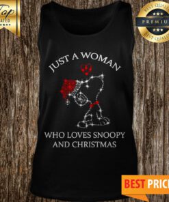 Just A Women Who Loves Snoopy And Christmas Twinkle Tank Top