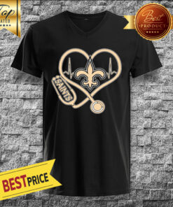 New Orleans Saints Nurse Headphone V-neck
