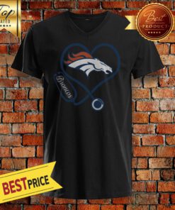 Nurse Denver Broncos Heart V-neck