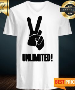 Peace Sign Hand Unlimited V-neck