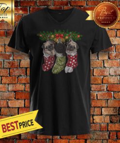 Pug In Socks Christmas V-neck
