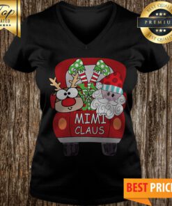 Red Car Christmas Mimi Claus V-neck