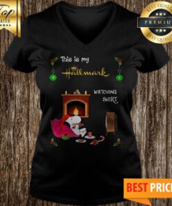 Snoopy This Is My Hallmark Christmas Movies Watching V-neck