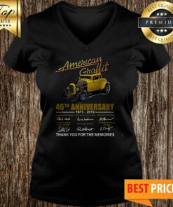 American Graffiti 46th Anniversary 1973 2019 Thank You For The Memories Car Signature V-neck