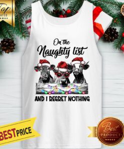 Cows Santa On The Naughty List And I Regret Nothing Cattle Baseball Tank Top