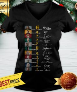 Harry Potter Rubeus Hagrid Hermione Granger Ron Weasley Signatures V-neck