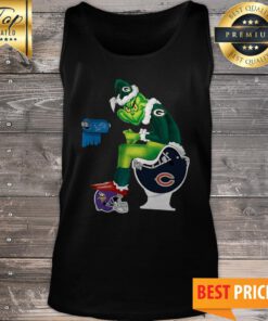 Santa Grinch Green Bay Packers Chicago Bears Detroit Lions Minnesota Vikings Toilet Tank Top
