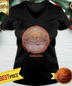 Baby Yoda shirt Merry Christmas 2020 V-neck