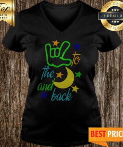 I Love You To The Moon And Back Hand Star V-neck