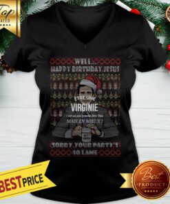 Michael Scott well happy birthday Jesus Christmas V-neck