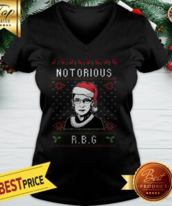 Notorious RBG Ugly Christmas V-neck