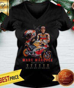 Official Awesome Signature Marc Marquez 6 Cups World Titles V-neck