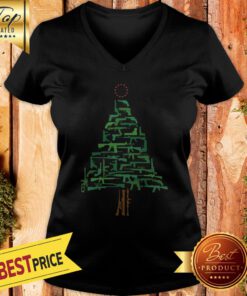 Official Christmas Tree Green Guns V-neck