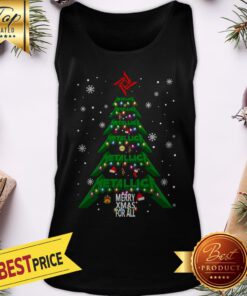 Official Christmas Tree Metallic Merry Xmas For All Tank Top