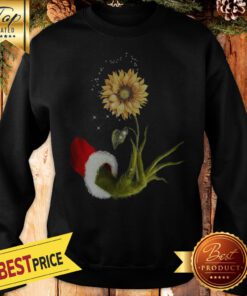 Official Grinch Santa Hand Holding Sunflower Sweatshirt