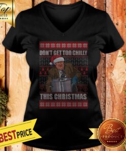 Official Kevin Malone Don’t Get Too Chilly This Christmas Ugly V-neck