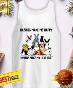 Official Rabbits Make Me Happy Humans Make My Head Hurt Tank Top