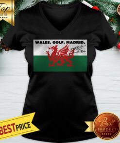 Official Wales, Golf, Madrid, In That Order Logo V-neck