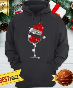 Official Wine Glass Red Diamond Santa Christmas Hoodie