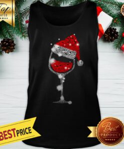 Official Wine Glass Red Diamond Santa Christmas Tank Top