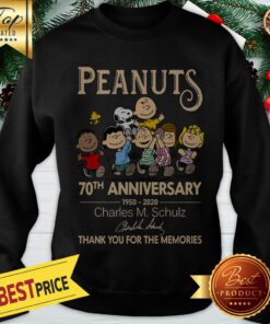Peanuts 70th Anniversary 1850 2020 Thank You For The Memories Sweatshirt