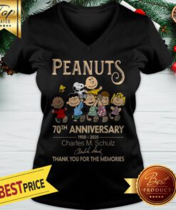 Peanuts 70th Anniversary 1850 2020 Thank You For The Memories V-neck
