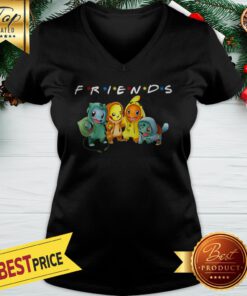 Pokemon Pikachu Bulbasaur Squirtle Charmander Friends Kids V-neck